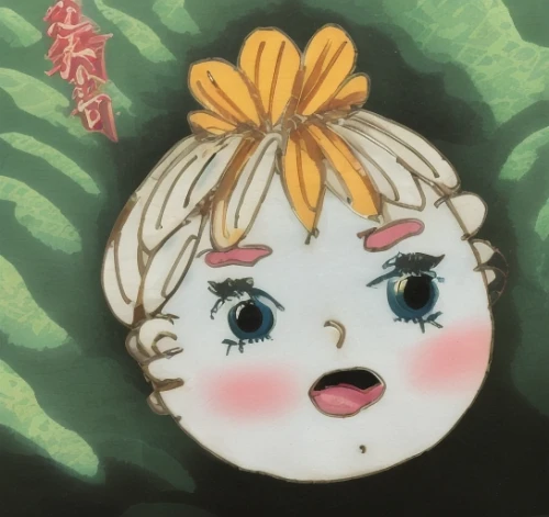 kewpie doll,sakura mochi,peach flower,doll's head,yolk flower,pearl onion,child fairy,mitarashi dango,grass lily,satsuma,girl in a wreath,melonpan,minneola,bun,doll head,coconut ball,kusa mochi,kamaboko,baozi,fae