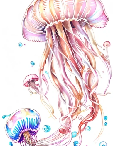jellyfish collage,cnidaria,jellyfish,sea jellies,amano,jellyfishes,watercolor mermaid,lion's mane jellyfish,watercolor seashells,cnidarian,pink octopus,jellies,deep sea nautilus,anemone of the seas,sea anemone,mermaid background,coral guardian,cephalopod,polyp,cephalopods