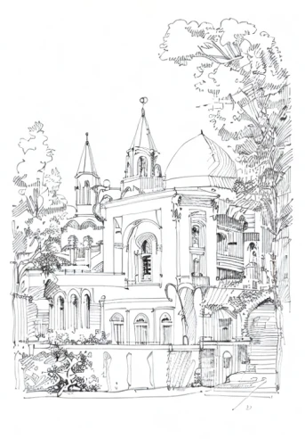 collegiate basilica,tweed courthouse,house drawing,hand-drawn illustration,line drawing,houston methodist,facade painting,garden elevation,drawing course,coloring page,arts loi,oxford,minor basilica,convent,courthouse,temple square,basilica,cathedral,listed building,church of christ