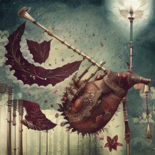 cupido (butterfly),cupid,hanged man,photo manipulation,photomanipulation,fallen angel,fantasy picture,fantasy art,wyrm,evil fairy,tightrope walker,viking ship,arthropod,paratrooper,weathervane design,winged heart,faery,flying machine,wind vane,atlas moth