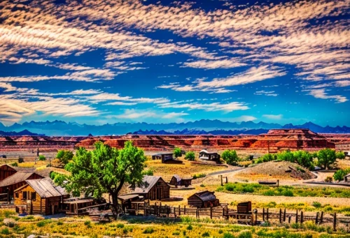 xinjiang,american frontier,wild west,desert desert landscape,desert landscape,wild west hotel,anasazi,old wagon train,arid landscape,landscape background,mountain village,rural landscape,wooden houses,korean folk village,beautiful landscape,new mexico,folk village,panoramic landscape,albuquerque,in xinjiang