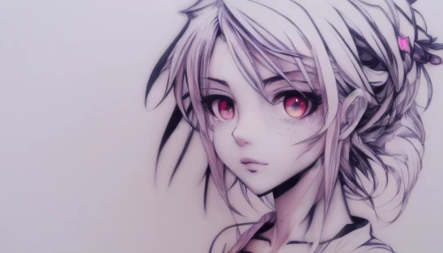 lilac,piko,violet head elf,white purple,grey background,transparent background,anime girl,violet,violet eyes,precious lilac,pale purple,portrait background,white with purple,soft pastel,scribble,lilac blossom,light purple,frula,ghost girl,white-pink