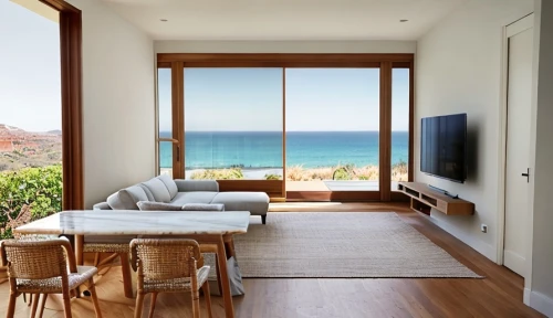 dunes house,beach house,window with sea view,sliding door,contemporary decor,ocean view,seaside view,modern room,wood and beach,modern decor,great room,beachhouse,modern living room,interior modern design,window treatment,window covering,livingroom,holiday villa,cabana,home interior