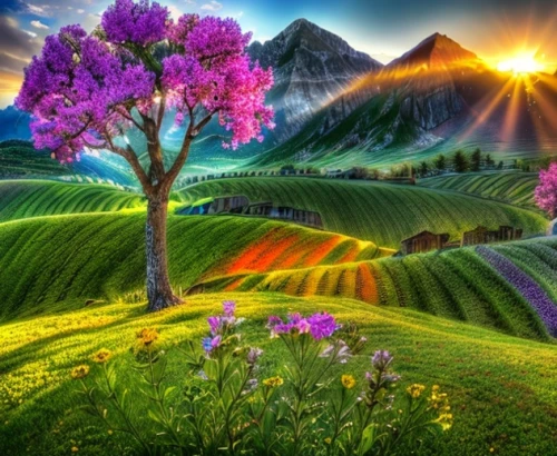 splendor of flowers,meadow landscape,colorful tree of life,nature landscape,the valley of flowers,beautiful landscape,mountain meadow,flower meadow,purple landscape,flowering meadow,landscape nature,lilac tree,splendid colors,colorful flowers,landscape background,background view nature,alpine meadow,spring nature,beauty in nature,alpine flowers