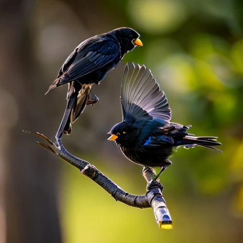 great-tailed grackle,greater antillean grackle,boat tailed grackle,grackle,white-winged widowbird,pied starling,black billed magpie,birds on a branch,pied currawong,flying and feeding,pied myna,bird feeding,eurasian magpie,birds on branch,blackbirds,bird couple,courtship,red-winged blackbird,brewer's blackbird,jackdaws