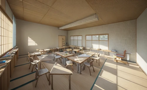 school design,classroom,daylighting,3d rendering,lecture room,class room,study room,examination room,render,3d rendered,3d render,lecture hall,conference room,school desk,school benches,board room,meeting room,assay office in bannack,gymnastics room,wooden windows