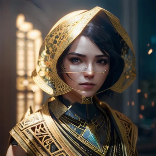 cleopatra,artemisia,jaya,mary-gold,io,transistor,samara,fantasy portrait,golden crown,ancient egyptian girl,el dorado,fantasia,assassin,gold cap,full hd wallpaper,tutankhamun,echo,sultan,gold mask,black and gold