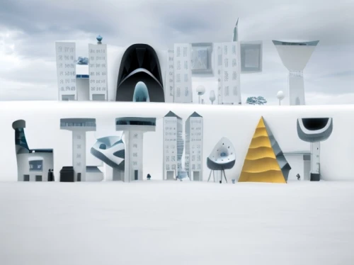 ice hotel,cinema 4d,ice castle,snow figures,airbnb logo,panoramical,snowhotel,snow scene,fantasy city,infinite snow,decorative letters,igloo,snow landscape,art deco background,snow globe,alphabet letter,background vector,public art,3d background,typography