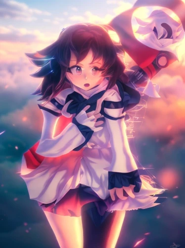 kantai collection sailor,delta sailor,sailor,kantai,monsoon banner,light cruiser,seerose,poi,akko,scarlet sail,admiral,nautical banner,nautical star,red banner,ganai,sakura background,explosion,would a background,wiz,graf-zepplin