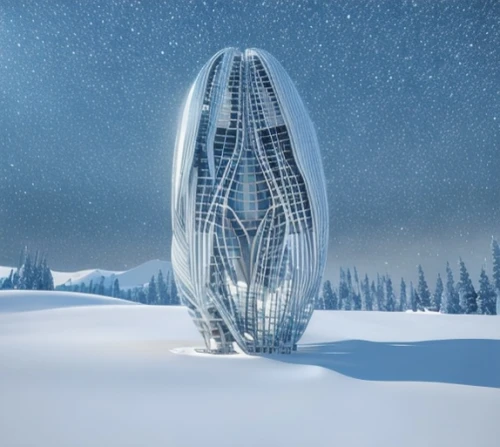 futuristic architecture,snowhotel,solar cell base,sky space concept,ice hotel,snow globe,eco hotel,futuristic art museum,snow shelter,snow ring,winter house,snow roof,cubic house,glass building,futuristic landscape,snow house,glass facade,electric tower,calatrava,cube stilt houses