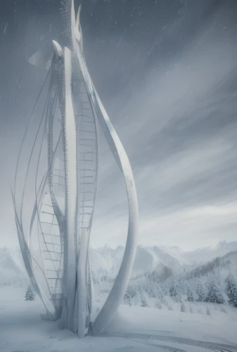 celtic harp,viking ship,ice hotel,futuristic architecture,harp,snow ring,ancient harp,calatrava,infinite snow,harp of falcon eastern,viking ships,winter house,stargate,snowhotel,steel sculpture,futuristic art museum,snow house,harp strings,futuristic landscape,borealis