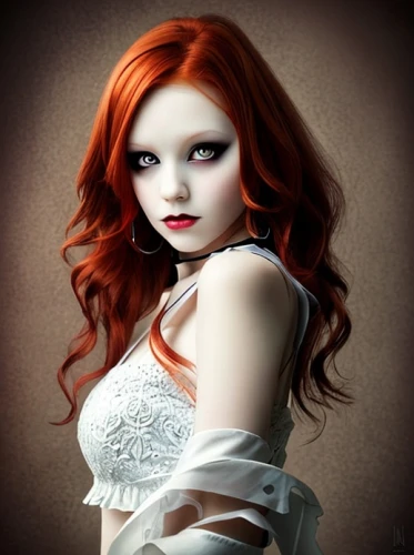 redhead doll,gothic portrait,vampire woman,gothic woman,vampire lady,red-haired,gothic fashion,red head,redheaded,redheads,gothic style,redhair,fairy tale character,porcelain dolls,victorian lady,queen of hearts,female doll,redhead,white rose snow queen,celtic queen
