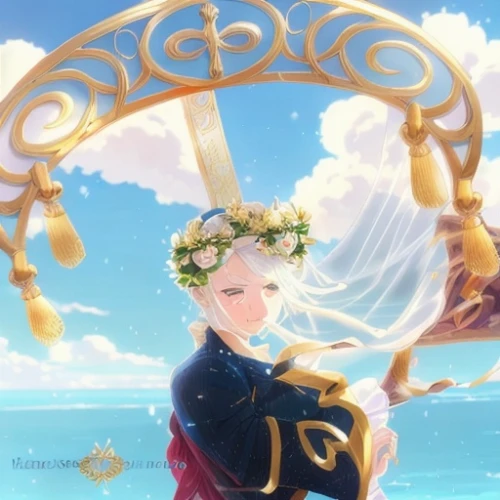 sun bride,fantasia,water-the sword lily,rusalka,constellation lyre,zodiac sign libra,summer crown,ophiuchus,sultana,golden wreath,alibaba,celesta,harp with flowers,euphonium,vanessa (butterfly),libra,sea beach-marigold,graf-zepplin,balalaika,aricia,Game&Anime,Manga Characters,Concept,Game&Anime,Manga Characters,Concept