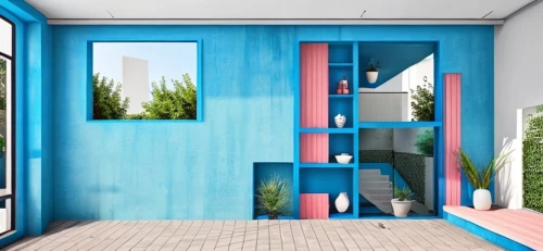 sliding door,room divider,blue doors,cubic house,hallway space,bookcase,an apartment,blue door,bookshelves,metallic door,shipping container,inverted cottage,door-container,home door,wooden door,shared apartment,smart house,color wall,pantry,hinged doors