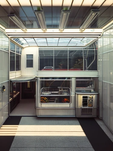 retro diner,modern kitchen,cafeteria,modern kitchen interior,laboratory oven,modern office,big kitchen,chefs kitchen,kitchen interior,galley,mid century modern,3d rendering,ufo interior,food court,render,subway station,offices,kitchen design,capsule hotel,kitchen