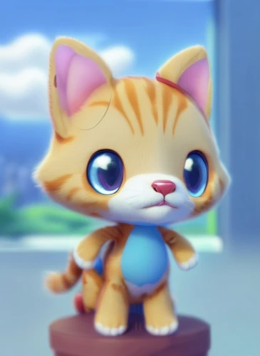 cute cartoon character,felidae,cartoon cat,wind-up toy,cute cat,plush figure,3d model,doll cat,3d figure,little cat,toyger,ginger kitten,child fox,cute cartoon image,red tabby,cub,game figure,calico cat,tigerle,tiger cat,Common,Common,Cartoon,Common,Common,Cartoon