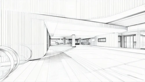3d rendering,hallway space,school design,wireframe graphics,corridor,archidaily,futuristic art museum,daylighting,whitespace,hallway,wireframe,empty interior,kirrarchitecture,subway station,arq,futuristic architecture,vanishing point,lecture hall,empty hall,sky space concept