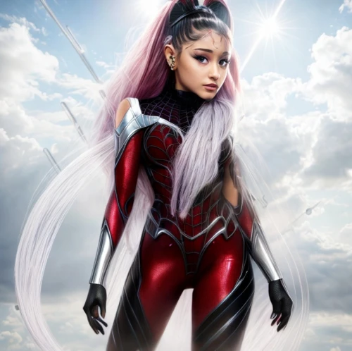 super heroine,fantasy woman,superhero background,goddess of justice,scarlet witch,sweetener,harley,red super hero,super woman,cosplay image,silver arrow,wig,super hero,harley quinn,power icon,wanda,digital compositing,harnessed,superhero,marvelous,Common,Common,Natural,Common,Common,Natural