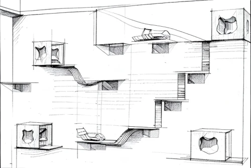 house drawing,architect plan,an apartment,balconies,orthographic,multi-storey,escher,archidaily,apartments,kirrarchitecture,multi-story structure,block balcony,apartment,habitat 67,outside staircase,model house,garden elevation,terraced,two story house,technical drawing