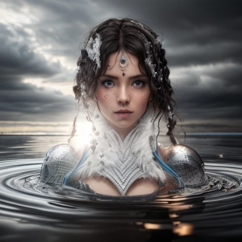 water nymph,the sea maid,water rose,mystical portrait of a girl,siren,water lotus,water-the sword lily,priestess,sorceress,ice queen,aquarius,water pearls,watery heart,fantasy portrait,fantasy woman,photo manipulation,the enchantress,photoshoot with water,in water,mermaid vectors,Common,Common,Commercial,Common,Common,Commercial