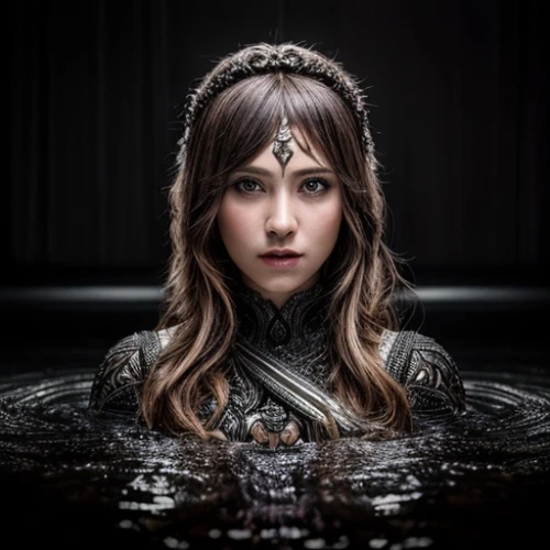 celtic queen,water-the sword lily,water nymph,water rose,bran,water lotus,ice queen,lindsey stirling,the enchantress,ice princess,elven,tiara,rusalka,in water,miss circassian,head woman,queen of the night,lago grey,fantasy portrait,priestess,Common,Common,Commercial,Common,Common,Commercial