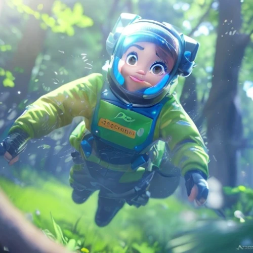 monsoon banner,3d render,3d rendered,aaa,aquanaut,laika,scandia gnome,b3d,cg artwork,glowworm,agnes,3d fantasy,fortnite,ying,green aurora,cinema 4d,flying girl,gnome,underwater background,explorer,Common,Common,Cartoon,Common,Common,Cartoon