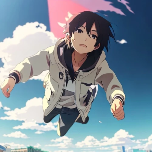 flying girl,sky,yuki nagato sos brigade,flying heart,jump,2d,would a background,clear sky,background image,shouta,flip (acrobatic),skydiver,skydive,kite flyer,flying,background images,jumping,nico,kite,parachuting,Common,Common,Japanese Manga,Common,Common,Japanese Manga