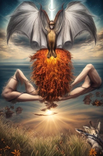harpy,firebird,fantasy art,gryphon,fire angel,bird of paradise,fire siren,fantasy picture,angelology,death angel,mythological,uriel,garuda,pillar of fire,psyche,flame spirit,fire dancer,shamanic,phoenix,siren