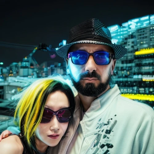 cyberpunk,eurythmics,cyber glasses,mobster couple,kapparis,streampunk,duo,edit,parookaville,capital cities,anime 3d,partnerlook,digiart,gangstar,spy visual,harajuku,vegas,couple goal,cosplay image,french tourists,Common,Common,Film,Common,Common,Film