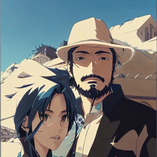 father and daughter,studio ghibli,father daughter,capture desert,mother and father,desert background,game illustration,utonagan,hiyayakko,wife and husband,straw hat,iron blooded orphans,man and wife,western film,digital nomads,husband and wife,cg artwork,portrait background,duo,desert,Common,Common,Japanese Manga,Common,Common,Japanese Manga,Common,Common,Japanese Manga