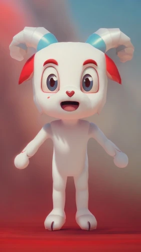 3d model,cute cartoon character,3d teddy,cgi,3d figure,plush figure,mascot,soft robot,wind-up toy,white bunny,mammal,the mascot,3d rendered,kewpie doll,rimy,spots eyes,3d render,shoun the sheep,soft toy,toy dog,Common,Common,Cartoon,Common,Common,Cartoon,Common,Common,Cartoon