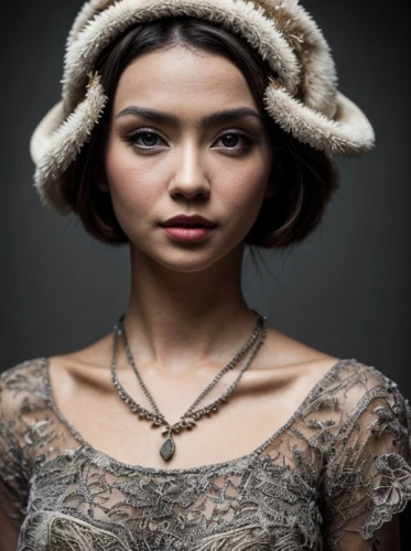 white fur hat,fur,javanese,yemeni,indonesian women,eurasian,beret,filipino,women's accessories,asian woman,necklace,indian woman,beanie,headpiece,indian,fur clothing,arab,asian costume,fur coat,beautiful bonnet,Common,Common,Photography,Common,Common,Photography