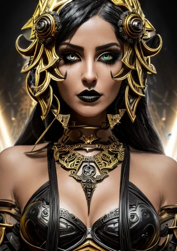 cleopatra,ancient egyptian girl,warrior woman,priestess,black and gold,female warrior,sorceress,fantasy portrait,gold mask,golden mask,fantasy art,ancient egyptian,artemisia,pharaonic,athena,egyptian,zodiac sign libra,goddess of justice,gold jewelry,horus,Common,Common,Game,Common,Common,Game