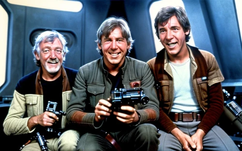 star wars,starwars,solo,george lucas,the three wise men,three wise men,rots,color image,three d,group photo,astronomers,laser guns,droids,three friends,wreck self,three wise monkeys,1982,shooting gallery,clones,friendly three