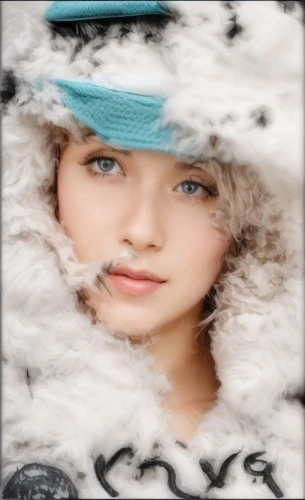 girl wearing hat,white fur hat,suit of the snow maiden,ice princess,image editing,fur coat,the hat-female,winter hat,fur clothing,the snow queen,mystical portrait of a girl,hat womens,eskimo,young girl,winterblueher,ushanka,fur,image manipulation,edit icon,vintage girl