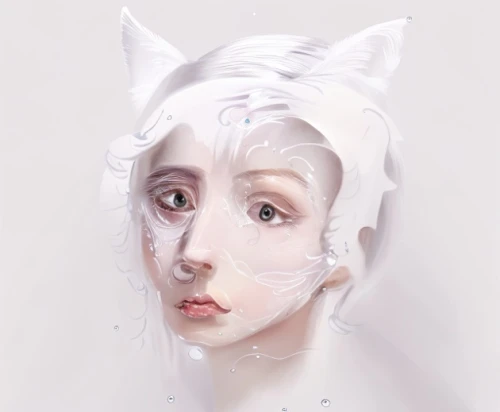 digital painting,white cat,porcelaine,white dog,wolf's milk,porcelain,digital art,feline,white lady,white rabbit,digital illustration,digital artwork,world digital painting,ghost girl,fantasy portrait,milky,digital drawing,white shepherd,milk,white bear,Game&Anime,Manga Characters,Fantasy