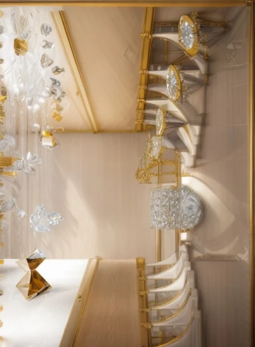 jewelry（architecture）,chandelier,orrery,interior decoration,gold ornaments,interior design,interior decor,luxury home interior,staircase,3d rendering,interior modern design,ceiling fixture,winding staircase,circular staircase,crown render,spiral staircase,gold foil tree of life,contemporary decor,room divider,kitchen design,Product Design,Jewelry Design,Europe,Statement Glam