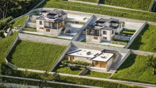 bendemeer estates,eco-construction,grass roof,garden elevation,private estate,3d rendering,cube house,cube stilt houses,new housing development,luxury property,eco hotel,chinese architecture,terraces,wine-growing area,luxury real estate,roof garden,mansion,villa balbiano,residential,aaa,Architecture,General,European Traditional,Spanish Art Deco