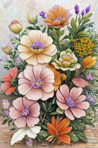 flower painting,flowers png,flower art,african daisies,watercolour flowers,zinnias,australian daisies,watercolor flowers,floral rangoli,gerbera daisies,embroidered flowers,bouquets,bouquet of flowers,barberton daisies,floral composition,flowers in basket,dahlias,oil painting on canvas,flower illustration,osteospermum