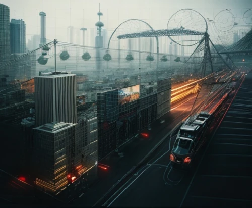 metropolis,transport hub,transport and traffic,harbour city,black city,business district,the pollution,city highway,cities,dystopian,industrial landscape,container terminal,cargo port,industrial area,urban landscape,destroyed city,factories,city bus,cityscape,urban,Common,Common,Film