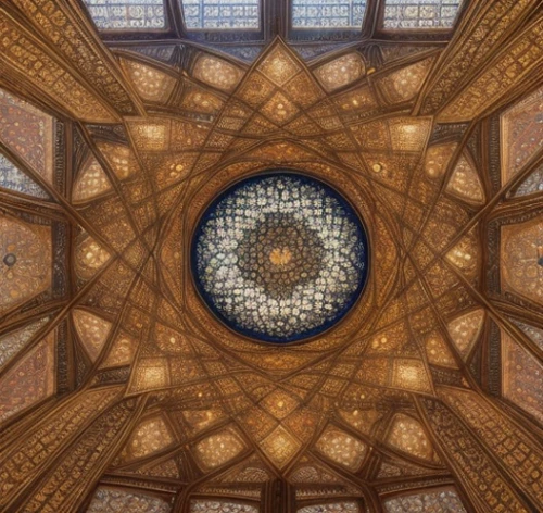 kaleidoscope,kaleidoscope art,alcazar of seville,iranian architecture,kaleidoscopic,persian architecture,dome roof,the center of symmetry,king abdullah i mosque,hall roof,mandala,the ceiling,ceiling,islamic pattern,islamic architectural,sacred geometry,escher,dome,fractals art,ceiling construction