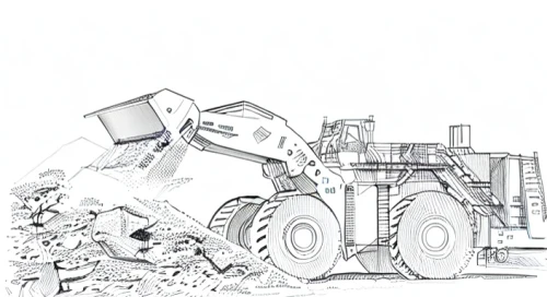 excavator,heavy equipment,loader,mining excavator,digging equipment,compactor,construction machine,volvo ec,overburden,two-way excavator,agricultural machinery,excavators,bulldozer,logging truck,heavy machinery,deutz,construction vehicle,tracked dumper,concrete mixer,construction equipment,Design Sketch,Design Sketch,Hand-drawn Line Art