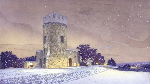 white tower,water tower,castle of the corvin,peter-pavel's fortress,knight's castle,watertower,stone tower,castel,old castle,revište castle,taufers castle,castle,fairy tale castle,observatory,stone towers,bethlen castle,medieval castle,snow scene,night scene,christmas landscape