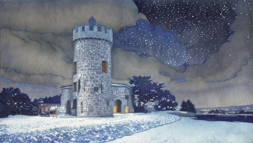 white tower,castle of the corvin,water tower,ice castle,winter house,knight's castle,watertower,night snow,fairy tale castle,snow scene,night scene,castel,bethlen castle,ghost castle,winter landscape,observatory,peter-pavel's fortress,summit castle,taufers castle,midnight snow