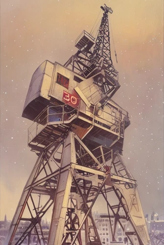 cellular tower,lifeguard tower,steel tower,russian pyramid,stalin skyscraper,transmitter,säntis,harbor crane,fire tower,transmitter station,oil rig,electric tower,stalinist skyscraper,radio tower,cell tower,communications tower,lookout tower,mountain station,research station,observation tower