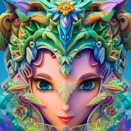 fae,fantasy portrait,3d fantasy,faerie,fantasy art,violet head elf,faery,mermaid vectors,fractals art,unicorn art,fantasia,kaleidoscope art,fairy peacock,fairy queen,fractalius,elf,fantasy girl,fairy world,fairy galaxy,flora,Common,Common,Cartoon