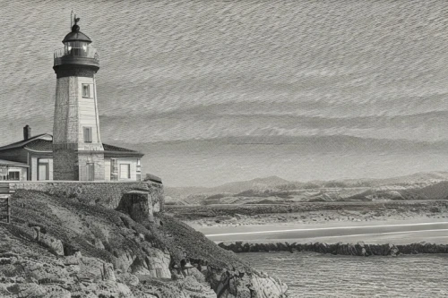 battery point lighthouse,pigeon point,lighthouse,old point loma lighthouse,point lighthouse torch,santa cruz,light house,light station,electric lighthouse,crisp point lighthouse,1900s,santa barbara,1905,petit minou lighthouse,1906,ventura,red lighthouse,19th century,july 1888,1950s,Art sketch,Art sketch,Ultra Realistic