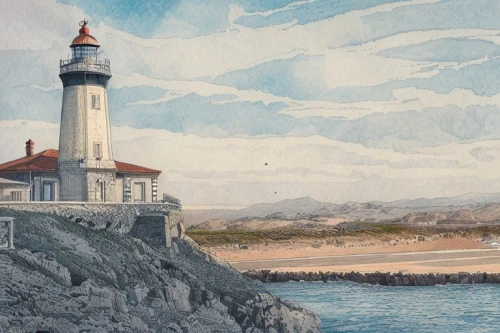 battery point lighthouse,lighthouse,point lighthouse torch,light house,crisp point lighthouse,pigeon point,old point loma lighthouse,electric lighthouse,santa cruz,santa barbara,light station,red lighthouse,viña del mar,lifeguard tower,ventura,santa monica,watercolor,petit minou lighthouse,sonoma,santa monica pier,Art sketch,Art sketch,Traditional