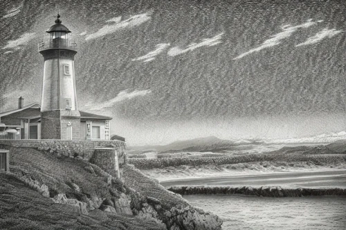 lighthouse,pencil drawing,pencil art,pencil and paper,mendocino,battery point lighthouse,sea storm,light house,charcoal pencil,stormy,crisp point lighthouse,red lighthouse,pencil drawings,point lighthouse torch,pen drawing,rain clouds,charcoal drawing,thunderstorm,pigeon point,light station,Art sketch,Art sketch,Ultra Realistic