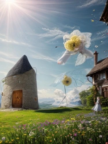 flying dandelions,dandelion flying,dandelion field,fantasy picture,dandelion meadow,home landscape,dandelion background,photo manipulation,little girl in wind,dandelion hall,springtime background,photoshop manipulation,dandelions,digital compositing,photomanipulation,dandelion,meadow landscape,spring morning,image manipulation,fantasy landscape,Common,Common,Fashion